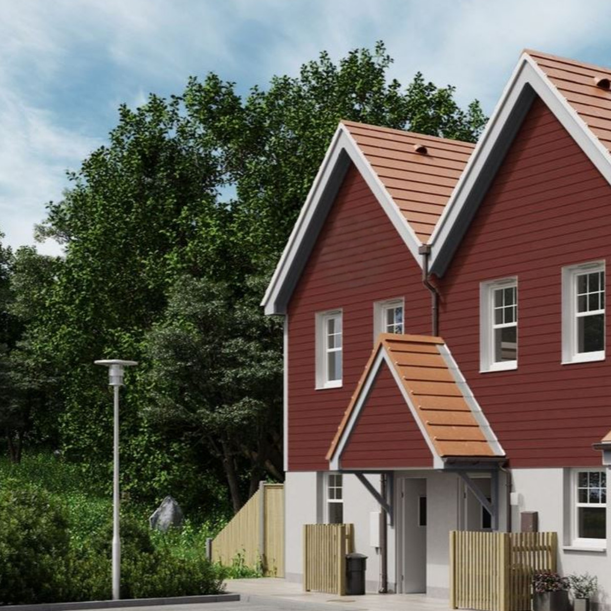 HardiePlank® Gevelbekleding Cedar Houtnerf Traditional Red